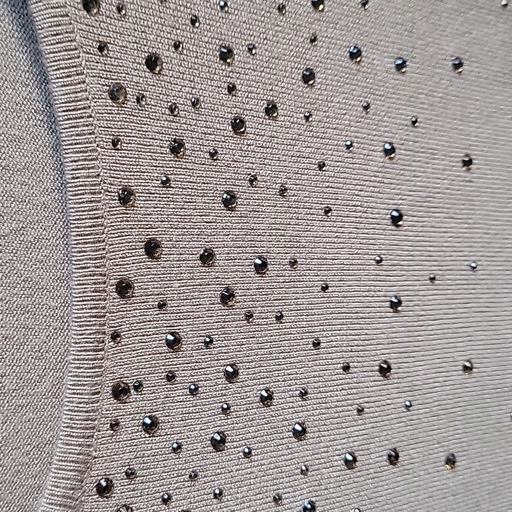 3/$12 George beaded front light sweater tan xl